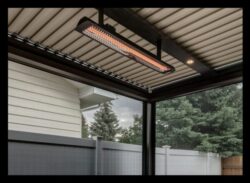 Integrated heating technology for pergola
