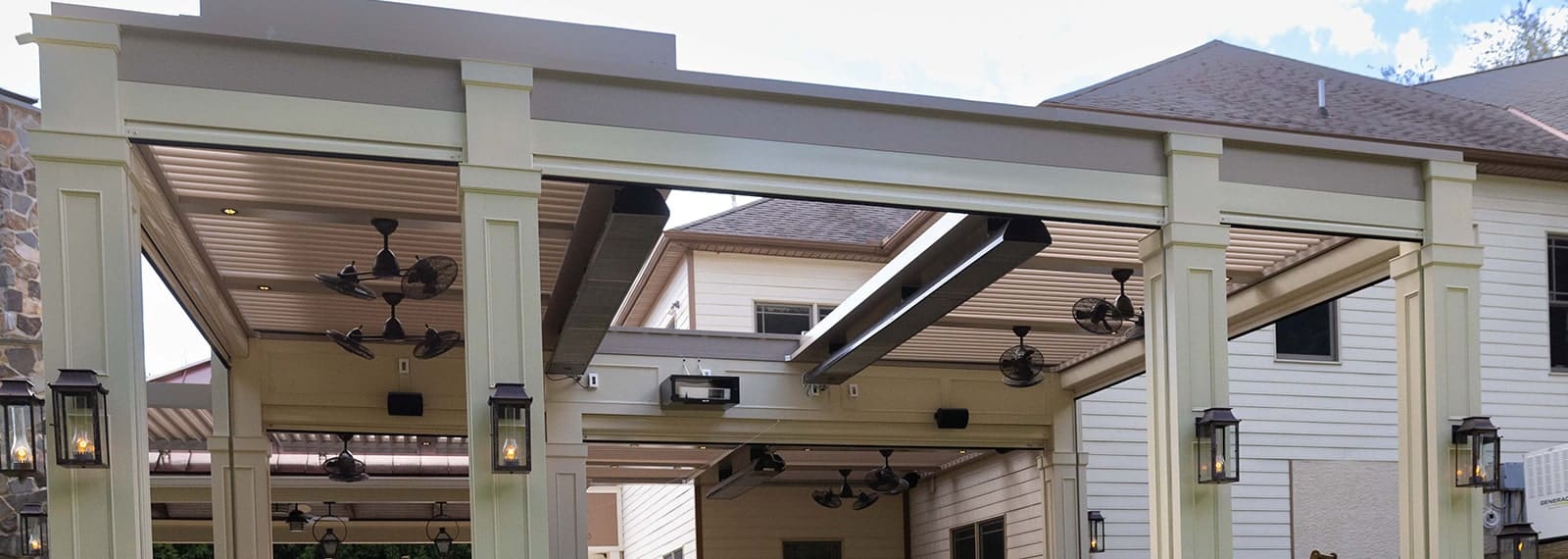 smart louvered pergolas with sliding roof