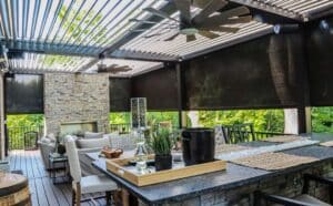 The Smart Pergola features ensure energy efficiency