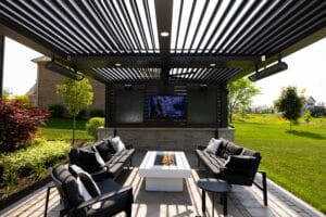 louvered pergola in the heatwave